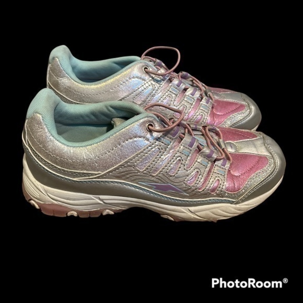 Pink glitter and gray Avia athletic shoes